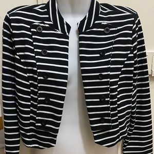 Forever 21 striped crop blazer medium